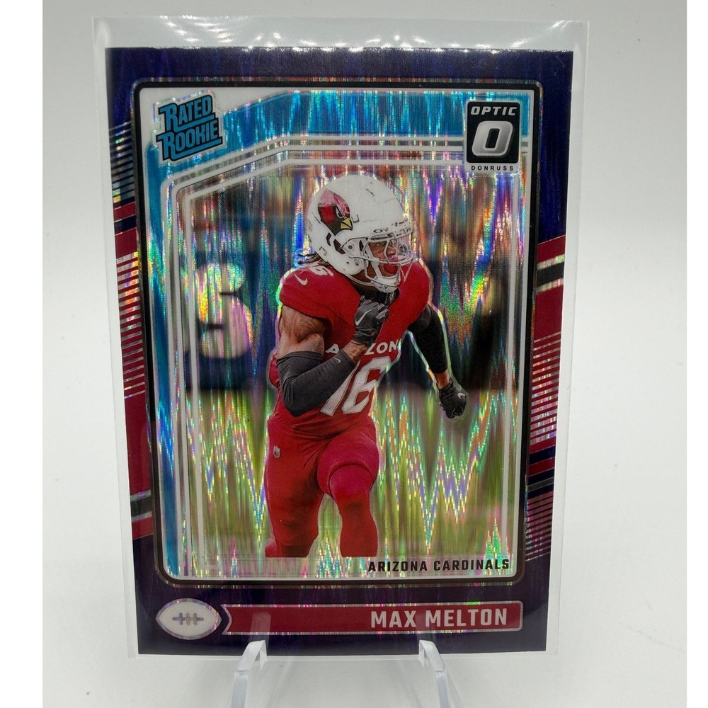 Max‎ Melton Rated Rookie Purple Shock 2024 Donruss Optic #277 Arizona Cardinals
